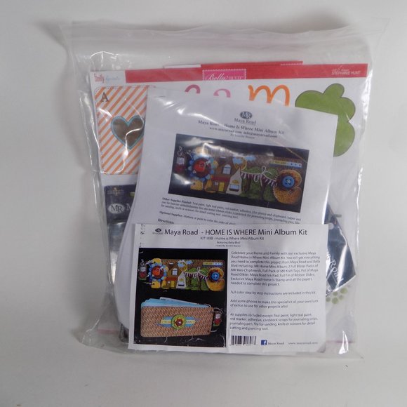 NEW Maya Road Mini Chipboard Album Kit 1898 Home Is Where Papercraft Lot - Picture 2 of 3